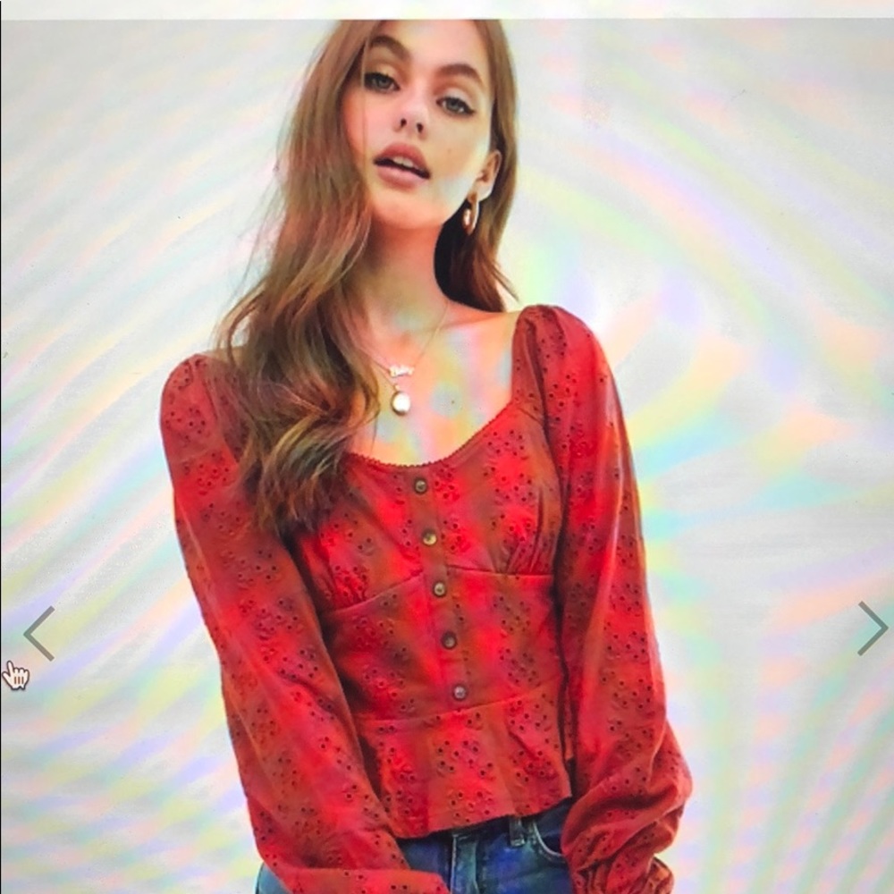 Asos design top in broderie with buttons